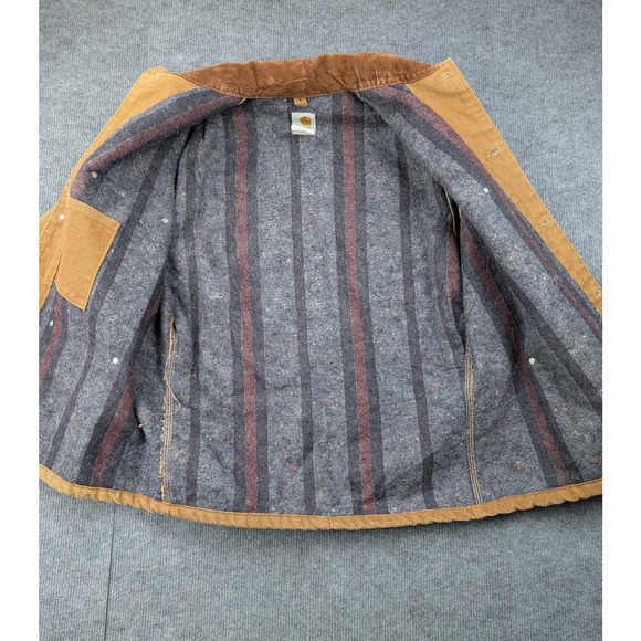 Carhartt Duck Canvas Jacket Mens 42 C01 Blanket Lined Work Wear Utility USA - Picture 6 of 7